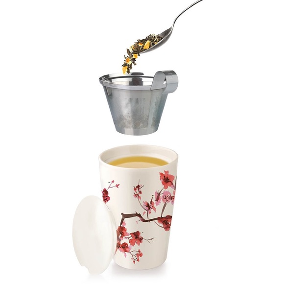 Tea Forte Kati Cherry Blossom 12oz Ceramic Tumbler - Picture 4 of 4